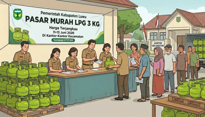 Atasi Kelangkaan Gas, Pemkab Luwu Gelar Pasar Murah LPG 3 Kg